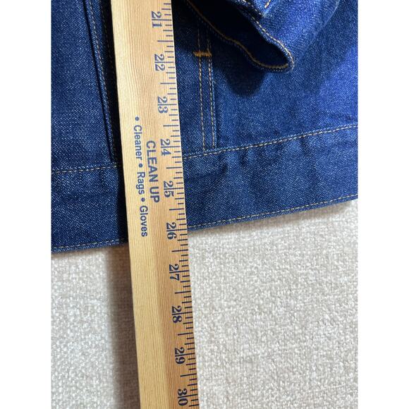Wrangler Men’s Large Blue Cowboy Cut Denim Trucker Work Jean Jacket Western - Picture 7 of 9